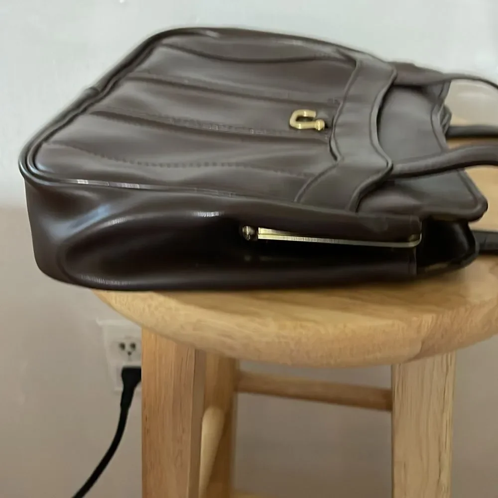 R.O. C. Vintage Elegant Brown  Vinyl  Handbag